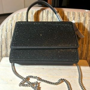 Black crystal evening bag, New with Tags